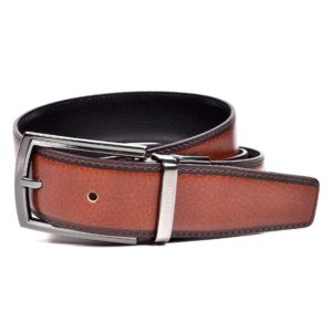 Cinturon Reversible Piel Grano Negro Cuero