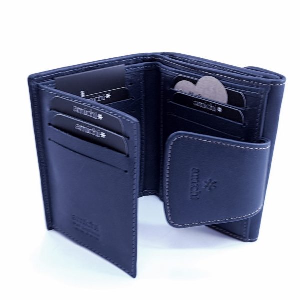 Billetero 1059 Piel Bufalo Amichi Azul - Imagen 2