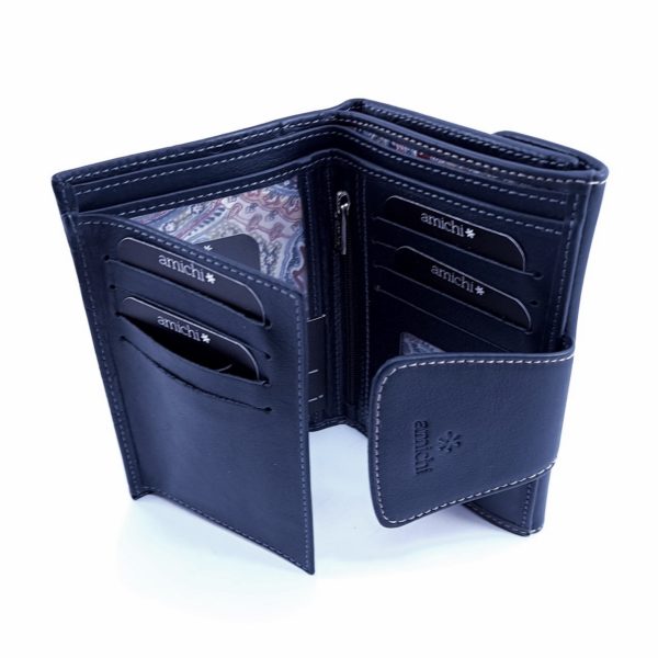 Billetero 1115 Piel Bufalo Amichi Azul - Imagen 2