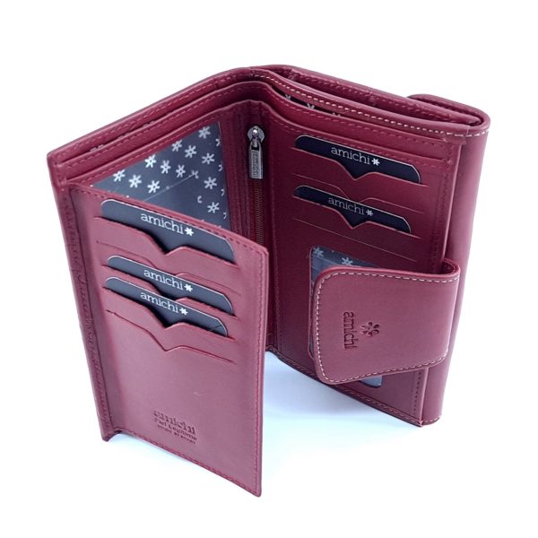 Billetero 2608 Piel Bufalo Amichi Rojo - Imagen 2