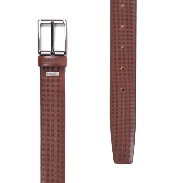 Cinturon Piel Grabada Marron