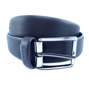 Cinturon Piel Grabada Negro