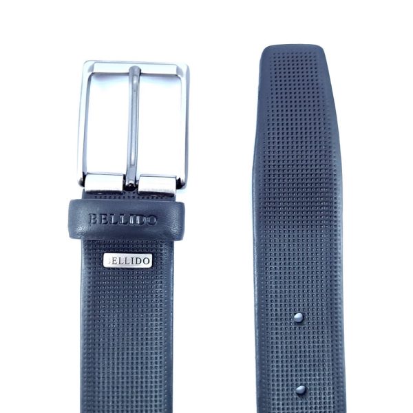 Cinturon Piel Grabada Negro