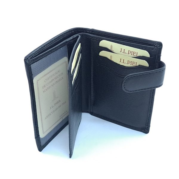 Cartera Monedero Piel Negro