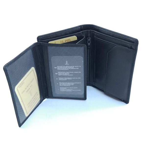 Cartera Monedero Piel Negro