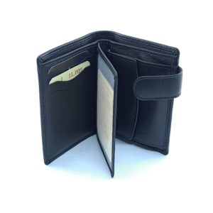 Cartera Monedero Piel Negro