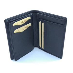 Cartera Triptico Piel Negro