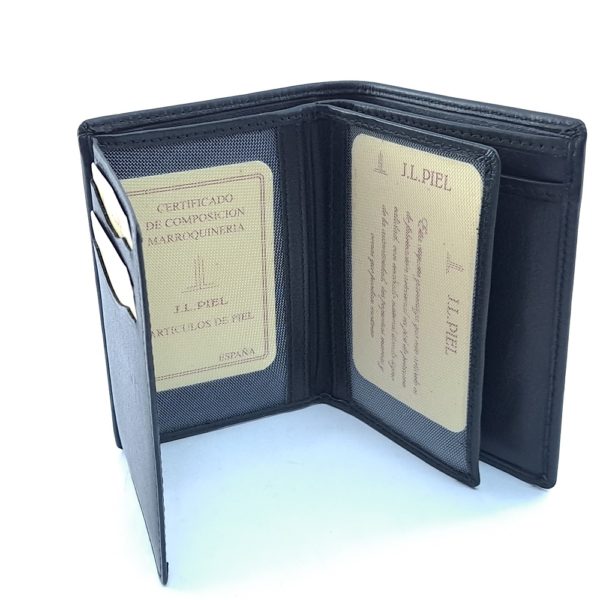 Cartera Triptico Piel Negro