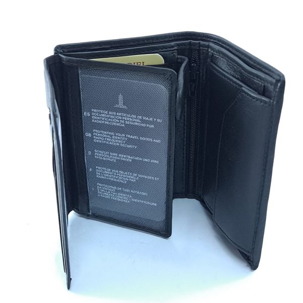Cartera Monedero Piel Negro
